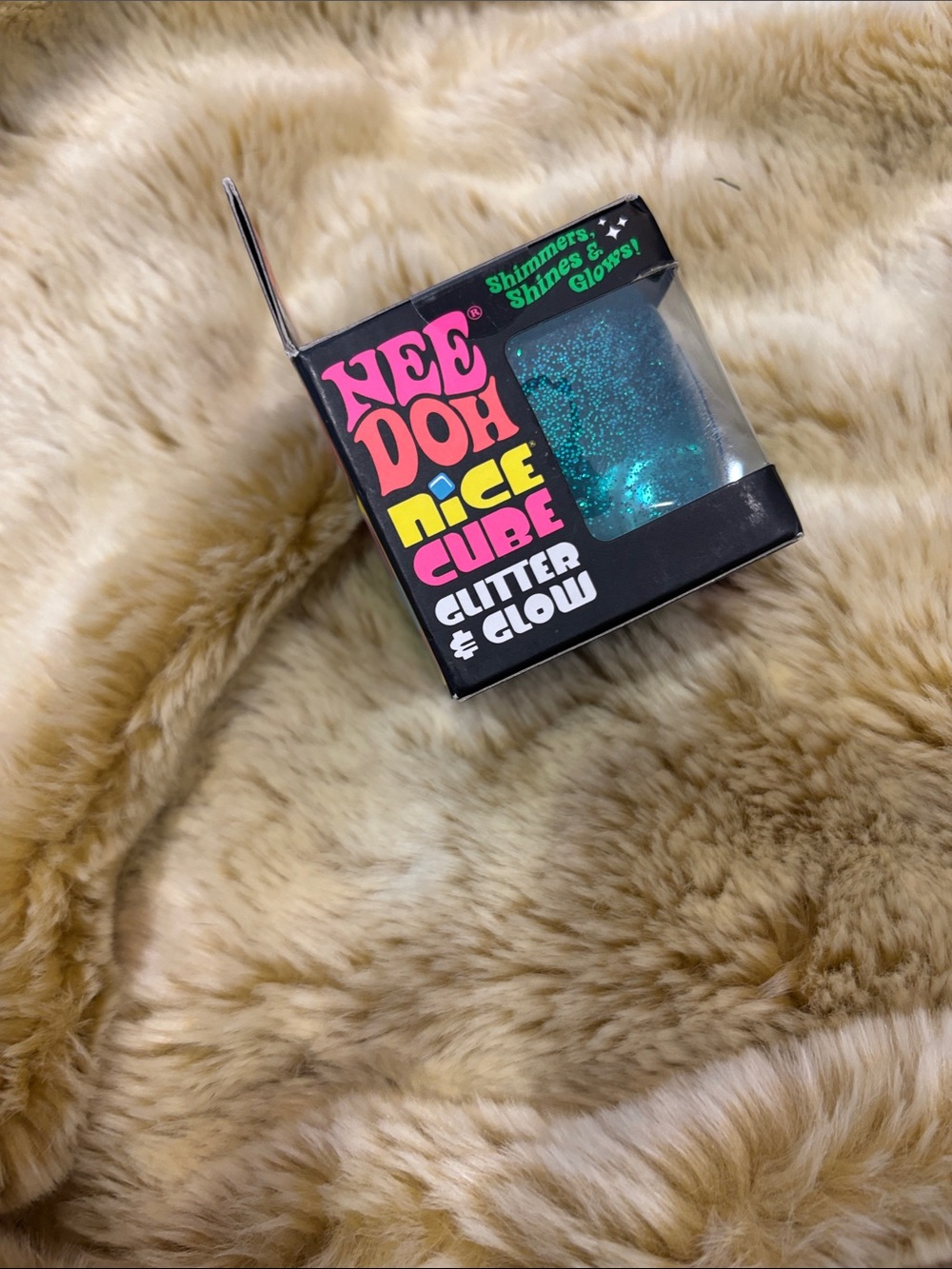 Nee Doh Nice Cube Glitter & Glow Stress Toy - Blue - Picture 5 of 5